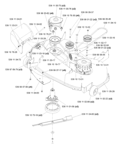 Deck Assembly 42 Inch Diagram and Parts List for Z4217 2004-11 Husqvarna Lawn Mower