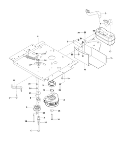 Engine Plate Diagram and Parts List for EZ4824CA (966659501)(2012-08) Husqvarna Lawn Mower
