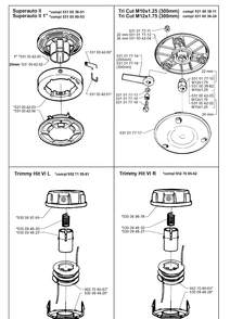 Trimmer Head 2 Diagram and Parts List for 19992300001-20004000000  Husqvarna Edger
