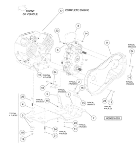 Honda Gx620 Gasoline Engine Mounting Diagram and Parts List for HUV4420G 2006-11 Husqvarna Lawn Tractor