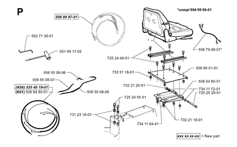 Accessories Diagram and Parts List for PF18 2000-03 Husqvarna Lawn Tractor