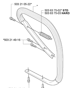 Front Handle Diagram and Parts List for 365EPA 2007-03 Husqvarna Chainsaw