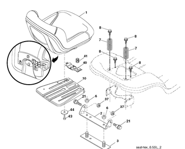 Seat Diagram and Parts List for 2754GLS (96043004700)(2011-09) Husqvarna Lawn Tractor