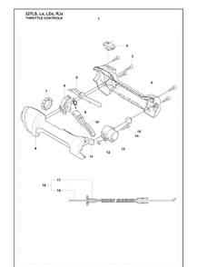 Throttle Controls Diagram and Parts List for 327LS 2009-08 Husqvarna Trimmer