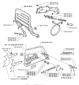 Chainbrake Diagram and Parts List for 362EPA 1999-11 Husqvarna Chainsaw