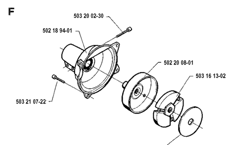 Clutch Diagram and Parts List for 235R 19914800001-19930600000 Husqvarna Brush Cutter