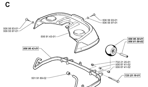 Part Location Diagram of 506964301 Husqvarna Protective Tubing