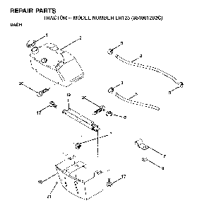 Dash Diagram and Parts List for LR125 (954001202C)(1995-03) Husqvarna Lawn Tractor