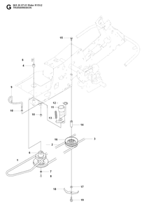 Transmission 2 Diagram and Parts List for R15-V2 (965200701)(2008-01) Husqvarna Lawn Tractor