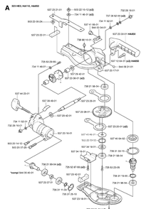 Gear Housing 2 Diagram and Parts List for 325HA110 20054000001-20040100000 Husqvarna Hedge Trimmer