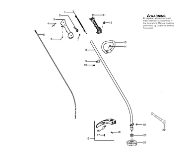 Shaft And Handle Diagram and Parts List for 124C 20102300001-Current Husqvarna Edger