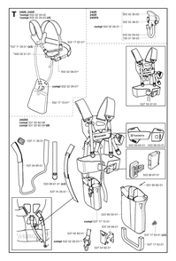 Harness Diagram and Parts List for 245RX 20023100001 & Above Husqvarna Trimmer
