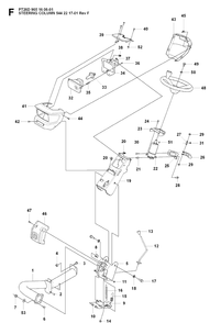 Steering Column 2 Diagram and Parts List for PT26D (965160601)(2008-03) Husqvarna Lawn Mower