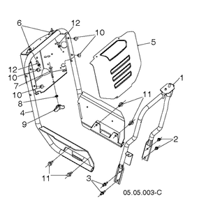 Handle Diagram and Parts List for ST424T  Husqvarna Snow Blower