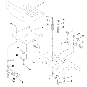 Seat Assembly Diagram and Parts List for LTH1342 (954567031-B)(2001-01) Husqvarna Lawn Tractor