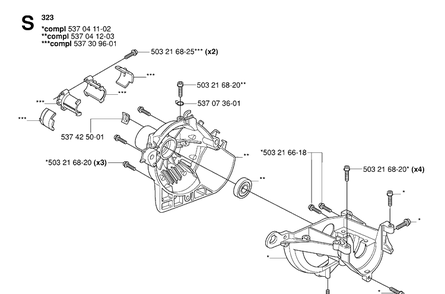 Crankcase Diagram and Parts List for 326RX 20061400001-20070100000 Husqvarna Brush Cutter