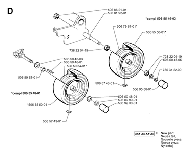 Wheels And Tires Diagram and Parts List for RIDER970 1998-03 Husqvarna Lawn Mower