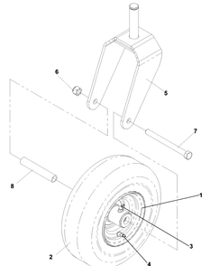 Caster Assembly Diagram and Parts List for CZ4817KOA (968999220)(2002-11) Husqvarna Lawn Mower
