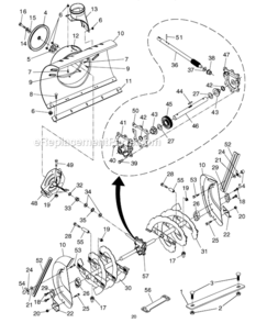 Auger_Housing_Impeller_Assembly Diagram and Parts List for 1130SBEXP 96193001803 Husqvarna Snow Blower