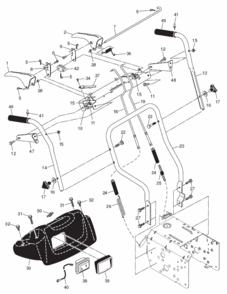 Handles Diagram and Parts List for 1130SBEXP 96193001803 Husqvarna Snow Blower