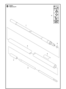 Tube And Shaft Diagram and Parts List for 553RBX 20180500001-20182200000 Husqvarna Brush Cutter