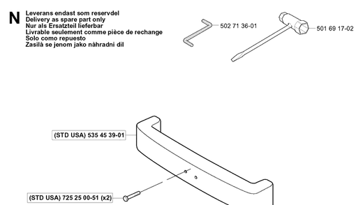 Accessories Diagram and Parts List for PR15 2003-01 Husqvarna Lawn Mower