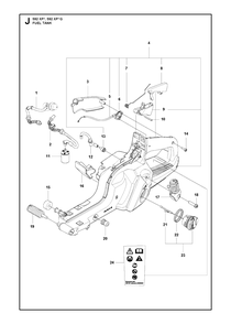 Fuel Tank Diagram and Parts List for 592XP-XPG  Husqvarna Chainsaw