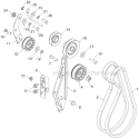 Chassis Engine Pulleys Diagram and Parts List for 11524E 96193007403 - 2012-06 Husqvarna Snow Blower