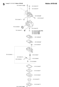 Carburetor Details Diagram and Parts List for 324RX  Husqvarna Brush Cutter