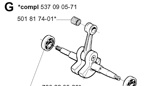 Crankshaft Diagram and Parts List for 395XP/ (XPG)(20010100001-20034000000) Husqvarna Chainsaw