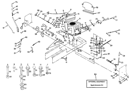 Power And Mechanical Controls Group Diagram and Parts List for YT120 (954000061)(1990-01) Husqvarna Lawn Tractor