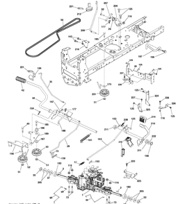 Drive Diagram and Parts List for YTH24V48  Husqvarna Lawn Tractor