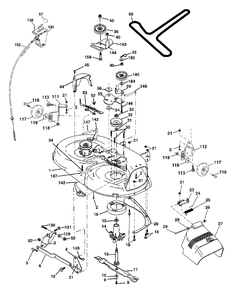 Mower Deck Diagram and Parts List for LT18542 (954571748-B)(2004-02) Husqvarna Lawn Tractor