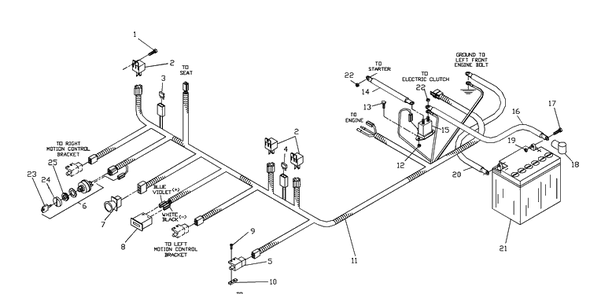Wiring Assembly Diagram and Parts List for ZTH4817A (539104701-01)(2000-03) Husqvarna Lawn Mower