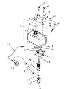 Fuel System Diagram and Parts List for TF544  Husqvarna Cultivator