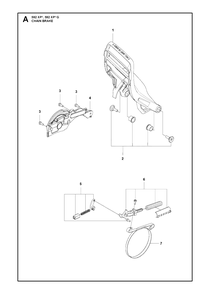 Chain Brake Diagram and Parts List for 592XP-XPG  Husqvarna Chainsaw