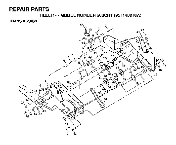 Transmission Diagram and Parts List for 600CRT (954140070A)(1999-04) Husqvarna Tiller