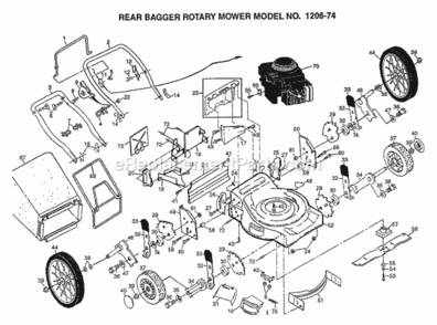 Part Location Diagram of 140657 Poulan Rear Skirt