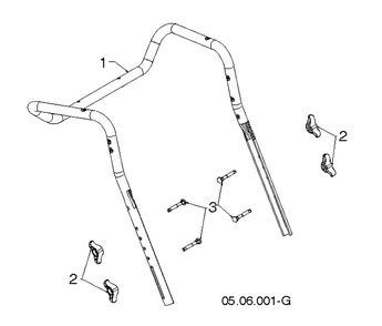 Handle 2 Diagram and Parts List for ST427T  Husqvarna Snow Blower