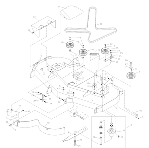 Front Deck Assembly 61 Inch Diagram and Parts List for ZTH6123KAA (968999203)(2006-04) Husqvarna Lawn Mower