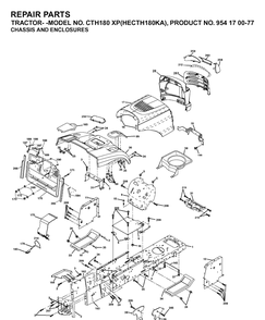 Chassis And Enclosures Diagram and Parts List for CTH180XP (HECTH180KA)(2003-01) Husqvarna Lawn Tractor