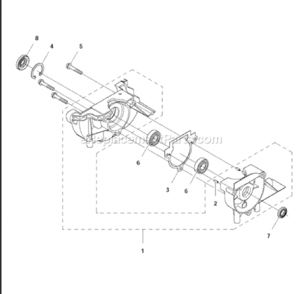 Crankcase Diagram and Parts List for 122C  Husqvarna Trimmer