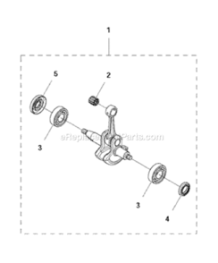 Crankshaft Diagram and Parts List for 122C  Husqvarna Trimmer
