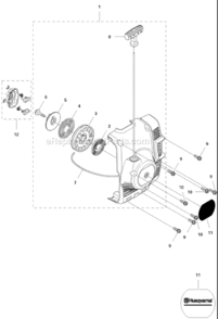 Starter Diagram and Parts List for 122LDX  Husqvarna Trimmer