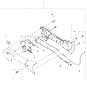 Throttle_Controls Diagram and Parts List for 122LDX  Husqvarna Trimmer
