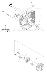 Clutch Diagram and Parts List for 122LDX  Husqvarna Trimmer