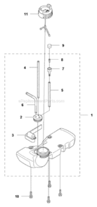 Fuel_Tank Diagram and Parts List for 122LDX  Husqvarna Trimmer