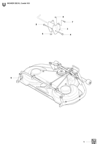 103cm Cutting Deck 3 Diagram and Parts List for RIDER15V2AWD (965200901)(2009-04) Husqvarna Lawn Mower