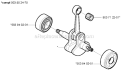 Crankshaft Diagram and Parts List for 123L 2004-03 Husqvarna Trimmer