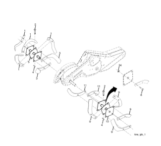 Tine Assembly Diagram and Parts List for TR430 (96091001600)(2010-01) Husqvarna Cultivator